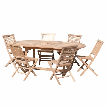 Ensemble de jardin en bois teck 6/8 pers