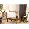 LAUREN Brown Shelf Unit with Wooden Latticework - 40 cm