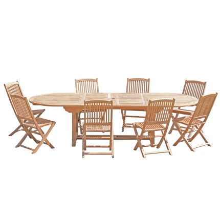 Teak Wood Garden Furniture Set for 10/12 People - Premium Outdoor Dining Set