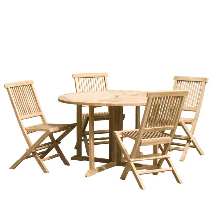 Teak Wood Garden Furniture Set for 4/6 People - Premium Outdoor Dining Set