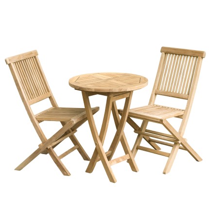 Ensemble de jardin en bois teck 2 personnes