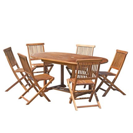 Salon de jardin en bois teck huilé MAEVA - 4/6 pers
