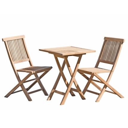 Fun Teak Wood Garden Furniture Set for 2 People | Premium Solid Teak