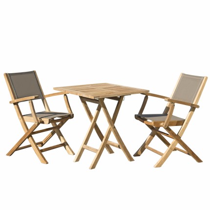 Salon de jardin en bois teck 2 pers.